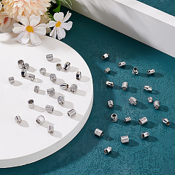 100 шт. 10 стиля 201 нержавеющая сталь рифленые европейские бусины&nbsp;STAS-ME0001-73