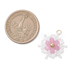 Подвески в виде граненых цветов из натурального малазийского нефрита&nbsp;PALLOY-MZ01199-02