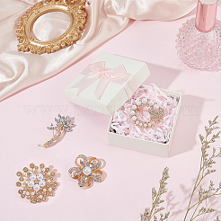 Значки на лацкан одежды из цветочного сплава со стразами&nbsp;JEWB-ME0001-30