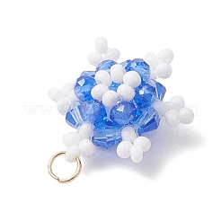 Подвески-снежинки из стеклянных бусин&nbsp;PALLOY-MZ00815-04