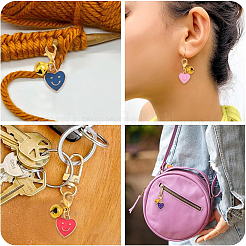 30 шт. подвеска в виде сердца из эмалевого сплава с улыбающимся лицом в двух стилях&nbsp;HJEW-YW00177