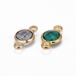 Позолоченные стеклянные плоские круглые соединители&nbsp;KK-L094-02