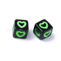 Непрозрачные черные акриловые европейские бусины&nbsp;MACR-S273-51-02