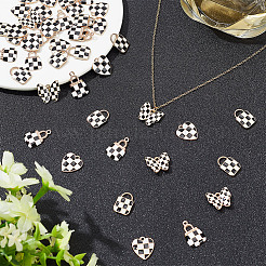 45 шт. 4 стиля подвески из сплава с эмалевым узором в клетку&nbsp;ENAM-AR0001-74