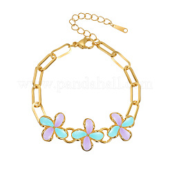 Браслеты-цепочки с цветочным узором из нержавеющей стали 304&nbsp;FS-WG6DF51-02