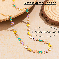 Ожерелья-цепочки с разноцветными бабочками из нержавеющей стали для женщин&nbsp;KS8848