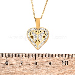 304 нержавеющая сталь полимерная глина стразы открывающиеся подвески ожерелья для женщин&nbsp;NJEW-Z065-12G