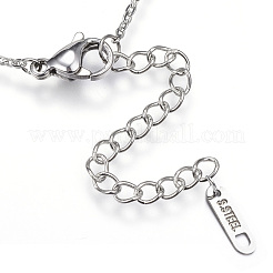 Ожерелья с подвесками из нержавеющей стали 304&nbsp;NJEW-N0071-18P