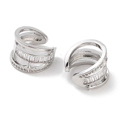 Серьги-каффы из латуни с микропаве и кубическим цирконием&nbsp;EJEW-E310-20P