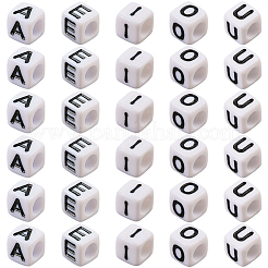 1000 шт. 5 вида акриловых бусин с горизонтальными отверстиями в виде букв&nbsp;MACR-PA0001-34