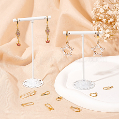 40 шт. 8 стиля стойка покрытие экологически чистая латунная фурнитура для сережек-колец&nbsp;KK-FH0004-08