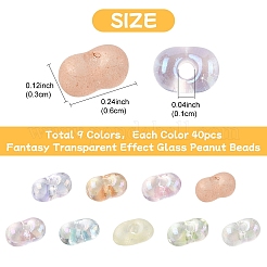 45 г 9 стилей стеклянных бусин&nbsp;SEED-YW0002-54A