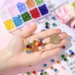 218шт 10 цвета прозрачные стеклянные бусины&nbsp;GLAA-YW0005-12