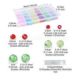 Наборы для изготовления браслетов из круглых стеклянных бусин с эффектом потрескивания своими руками&nbsp;DIY-FS0008-18