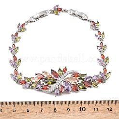 Теннисные браслеты из платиновой латуни с микропаве из кубических цирконий&nbsp;BJEW-B160-06P