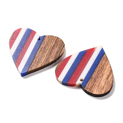 Подвески из непрозрачной полосатой смолы и орехового дерева в честь Дня независимости&nbsp;RESI-U010-02T