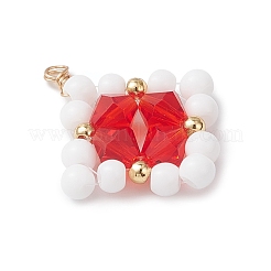 4шт 4 цвета стеклянные подвески&nbsp;PALLOY-TA00354