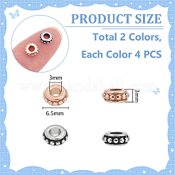 8 шт. 2-х цветные разделительные бусины из нержавеющей стали 304&nbsp;STAS-UN0059-54