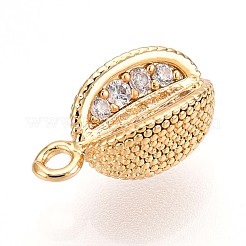 Латунные микропаве прозрачные подвески с фианитом&nbsp;KK-T075-44G