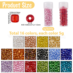 16 цвет круглый стеклянный бисер&nbsp;SEED-SC0001-56C