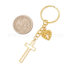 Брелки из сплава крест с сердцем&nbsp;KEYC-JKC01456