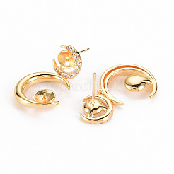 Серьги из латуни с микропейвом и прозрачным фианитом&nbsp;LS-KK-S356-253-NF