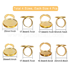16 шт. 4 регулируемых размера латунных колец для пальцев&nbsp;KK-CA0002-22G