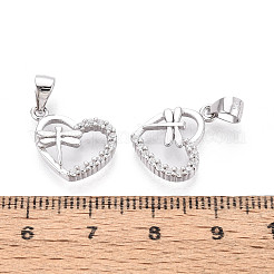 925 серебряное сердечко с микропаве из прозрачных кубических цирконий и подвесками в виде стрекоз&nbsp;STER-T008-83P