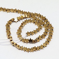 Гальванизировать немагнитных синтетический гематит бисер пряди&nbsp;G-J173-4x4mm-03