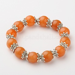 Природных драгоценных камней круглые бусины браслеты простирания BJEW-JB01506