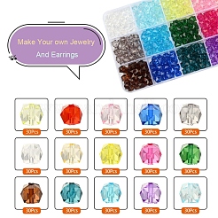 450шт 15 цвета прозрачные акриловые бусины&nbsp;TACR-YW0001-56