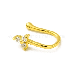 Прозрачная цветочная клипса из кубического циркония на кольцах в носу AJEW-F059-02G