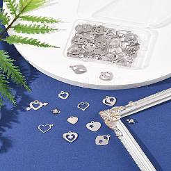 60 шт. 10 стиля 201 нержавеющая сталь подвески в виде открытого сердца&nbsp;STAS-FS0001-92