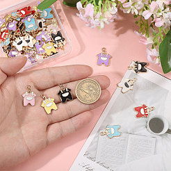 70шт 7 цвета подвески из цинкового сплава с эмалью&nbsp;FIND-CA0010-37