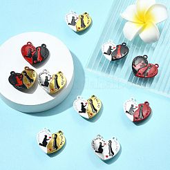 10 пакетик окрашенных распылением сплавных красных и черных эмалевых разделенных подвесок&nbsp;FIND-FS0004-21