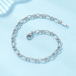 Браслеты-цепочки Figaro из нержавеющей стали 304 для женщин&nbsp;BJEW-JB12772