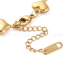 Браслеты из нержавеющей стали в форме сердца для женщин BJEW-Z076-04G