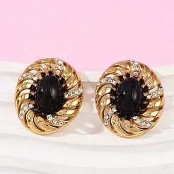 Овальные серьги-гвоздики из нержавеющей стали 304&nbsp;EJEW-M105-05G