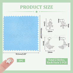 4шт 2 формы 925 подвески из стерлингового серебра&nbsp;STER-UN0001-09