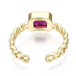 Латунные микро проложить манжеты кольца кубического циркония&nbsp;RJEW-S044-119D-NF