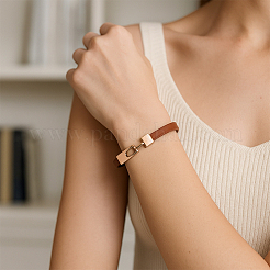 2шт 2 цвета браслеты из искусственной кожи для женщин&nbsp;BJEW-GO0002-09