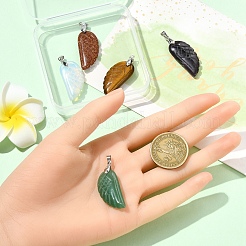 5 шт. двухцветных резных подвесок из опалита&nbsp;G-YW0002-41