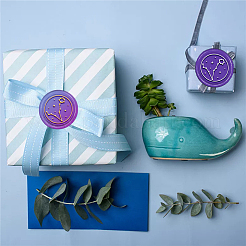 Латунная восковая печать штамп с ручкой&nbsp;AJEW-WH0184-0759