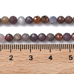 Натуральный красный корунд / рубиновый и сапфировый бисер&nbsp;G-L651-C01-4mm