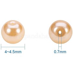 Круглая бусина из экологически чистого окрашенного стекла с жемчугом&nbsp;HY-PH0002-24-B