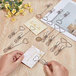 12шт 2 стиля железный зажим для карточек в форме сердца&nbsp;AJEW-OC0014-46