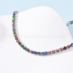 Браслеты-цепочки из нержавеющей стали 304 со стразами для женщин&nbsp;BJEW-G753-01P-01