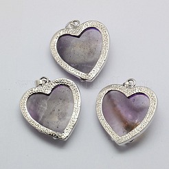 Кулоны сердце натуральный аметист&nbsp;GP356-4