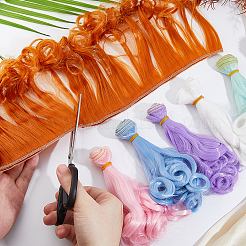 6 шт. 6 цвета высокотемпературное волокно длинная грушевидная завивка прическа кукольный парик волосы&nbsp;DOLL-DC0001-06B