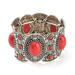 Овальные эластичные браслеты из сплава в богемном стиле для женщин&nbsp;BJEW-H327-03AS